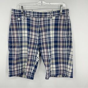 Polo by Ralph Lauren sportswear men’s blue plaid shorts size 33 Y2K 10” inseam